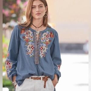 Sundance Catalog- Kenza Floral Top XL NWOT
